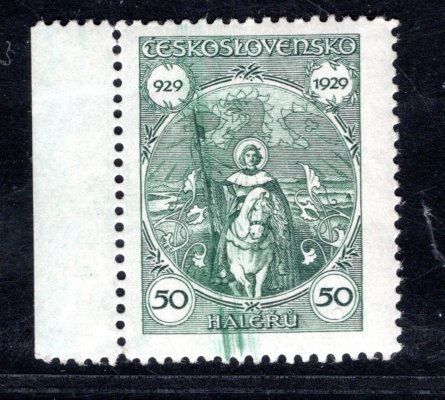 243, sv. Václav, krajová , šmouhy od tiskové barvy, zelená 50 h