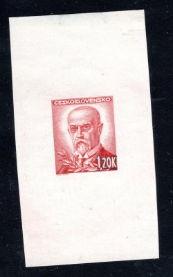 418 ZT, Masaryk, otisk rytiny na kousku papíru, v barvě červené, zajímavé a hledané