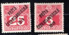 67 a 69, typ I+III, doplatní velká čísla, 6 a 25 h červená, zk. Gi,Ka