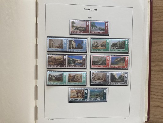 Gibraltar 1886 - 1976 - ne zcela kompletní v předtištěném albu - vhodné jako začátek sbírky 