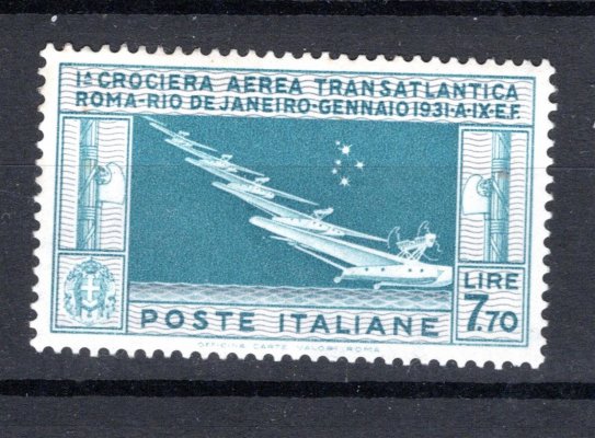 Italie - Mi. 361, transatlantický let, vzácná a hledaná známka