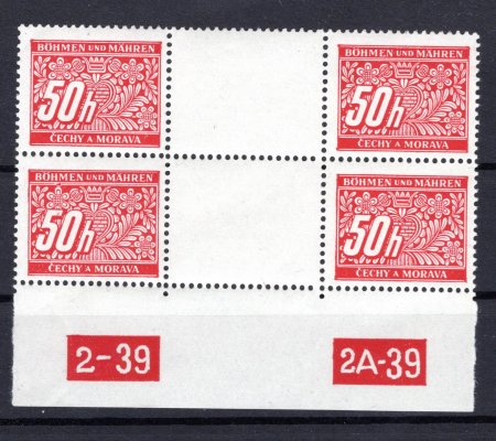 DL 6, 4 známkové meziarší s DČ 2-39, 2A-39, kat. 800