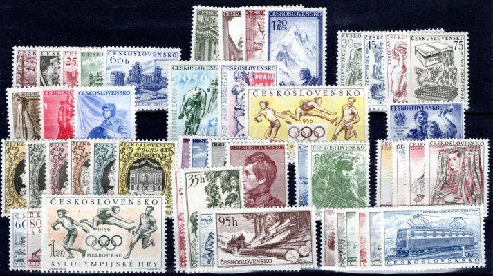 868 - 916 ;  kompletní známky z roku 1956 - kat. cena 750 kč 
