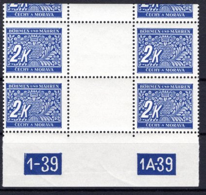 DL 11 ; 5 koruna modrá dvoupáska meziarší řezané s Dč 1 - 39 1 A - 39 