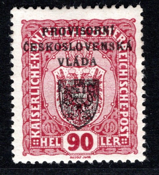 RV 14, I. Pražský přetisk, znak 90 h, zk. Gi