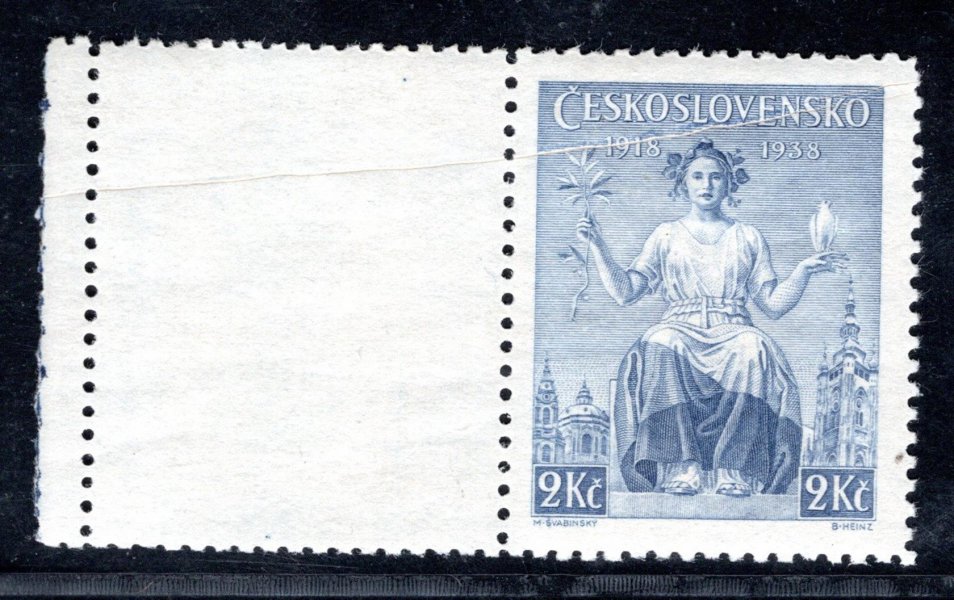 348 KL, složka, výročí známek, modrá 2 Kč, zajímavé