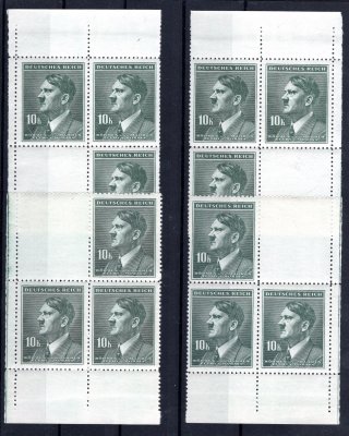 96 ; 10 K zelená Hitler ; VK 1 / VK 4 - kompletní miniatura 