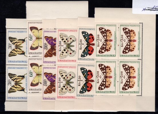 1526 - 1531 ; 4 - bloky  Motýli - rohové 4-bloky 