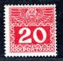 Rakousko - Mi. P 40 y, doplatní velká čísla, prosvítající papír, 20 h červená., kat. 165 Eu, hledaná známka