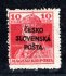 RV 146, Šrobárův přetisk, Karel, červená 10 f, zk. Vr