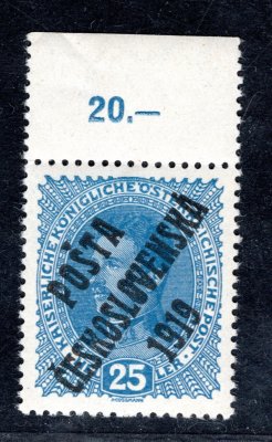 40, typ II, krajová s počítadlem, Karel, modrá 25 h