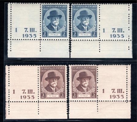 287 - 8 K, TGM, rohové s DČ 1, levé a pravé kupóny, hledané
