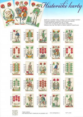TL 104  ( VZ TL 0104 )  Historické karty - kompletní arch vlastní známky 