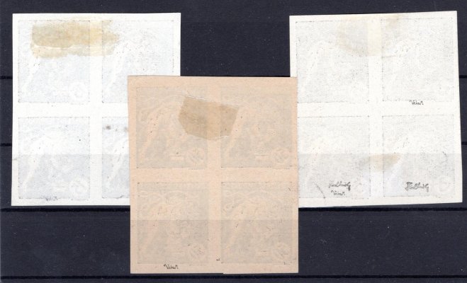 27 - 29 ZT, 4 bloky,  sestava černotisků, převážně papír křídový, zk. Vrba