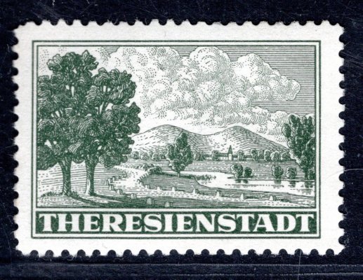Pr 1 A, Terezín, zelená  balíková připoštěcí známka