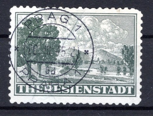 Pr 1 A ; Terezínská připouštěcí známka s nepůvodním razítkem Praha 1 - 23.III. 1945 označeno Mobs 