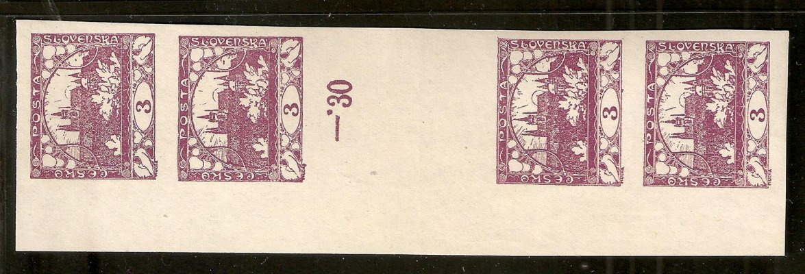 2 Ms ; 3h 4 - známkové lehce přeložené meziarší, krajové - krásný kus, zk. Gilbert , kat. cca 20 000 Kč 