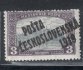 116 - hodnota 3K fialová z emise parlament s přetiskem Pošta čekoslovenská 1919, přetisk II. typu, v pavé části svislý výrobní lom, zk. Stupka, kat. 1500 Kč