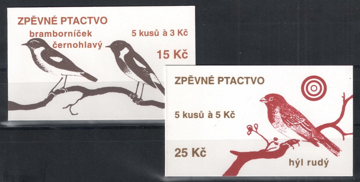 ZS 26 - 27  Ptáci , Známkové sešítky ,   - kat. cena Pěnkava 600 Kč 