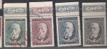 261 - 264 - kompletní série výplatních známek s motivem T. G. Masaryka s horním ozdobným okrajem, kat. 200 Kč