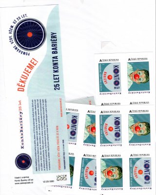 TL 80  ( VZ ZS 0080  ) Konto Bariéry , nominál 20 x A - sešítky  vlastní známky 