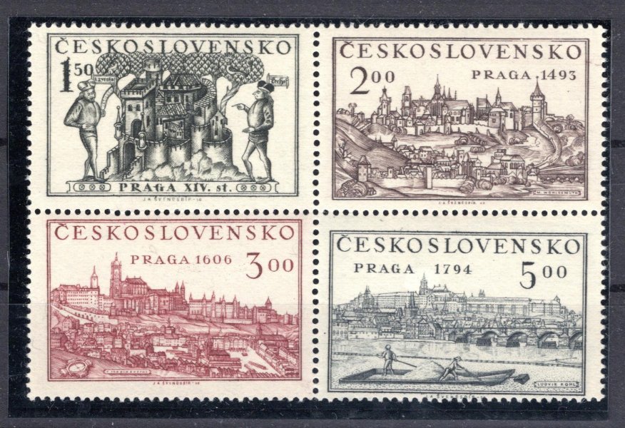 558, výstava Praga 50, 4 blok, obtisk známky 1,50 Kč , zajímavé