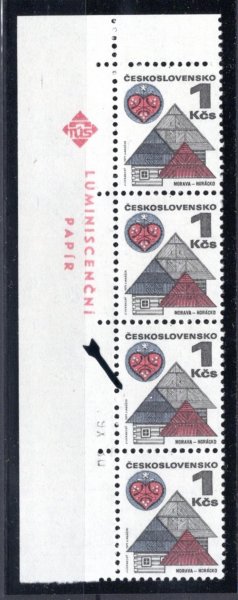 1875; "Horácko"  rohová 4 páska s DT a DV 21/1 "červená čárka"

