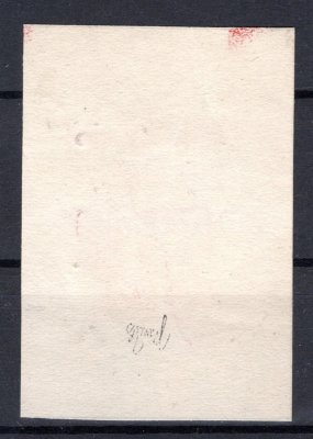 ZT přetisku balíčky do Vlasti, na lístku papíru v červené barvě - zkoušeno Mrňák - velmi vzácné - poprvé v aukci 