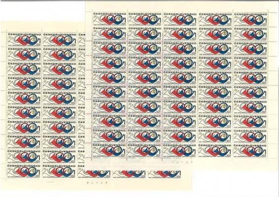 1937  ; den poštovní známky -  dva kompletní archy s daty tisku - tiskové desky A + B 