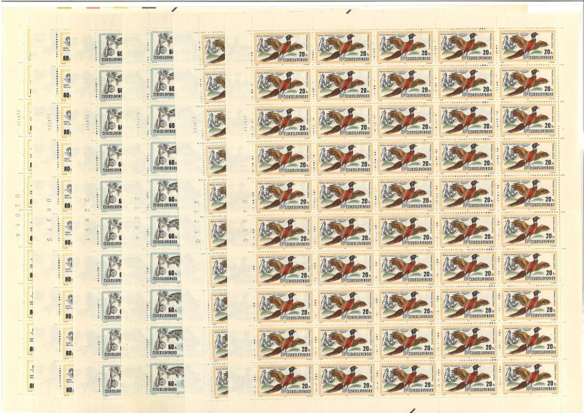 1902 - 1907 ; Světová výstava myslivosti Budapešť - kompletní řada kompletních archů s daty tisku, desky A + B - celkem 12 archů 