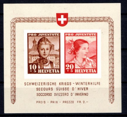 Švýcarsko - Mi. Bl. 6, zimní pomoc, 1941