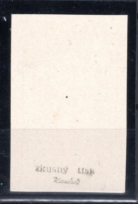 140 ZT, TGM 125 h,  kartonový papír, krajová známka, ultramarin vada tisku v horní části, zk. Ka