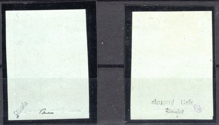 141 -2 ZT, černotisky, nazelenalý papír s lepem, 500  + 1000 h, zk. Pi, Ka zajímavé