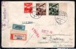 R, letecký, několikrát cenzurovaný dopis z Bratislavy 13/IX/41 se známkami  L 3 - 5, do Chorvatska, lehké stopy poštovního provozu, zde nedoručen a vrácen zpět, zajímavá celistvost odrážející poštovní podmínky tehdejší doby zajímavá celistvost