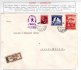 Slavkov u Brna -  R dopis se známkami pro Slavkov + přetisk na A.H., modré razítko " Pošta Slavkov ", v půli přeložený, dekorativní celistvost