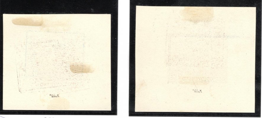 329 - 330 ZT, Bratislava 37, otisk rytiny na lístku papíru,v barvě šedočerné, zk. Vrba, z aršíku