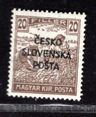 RV N, Šrobárův přetisk, (Žilinské vydání), ženci, hnědá 20 f (MAGYAR KIR. POSTA), náklad II-  zk. Mrňák