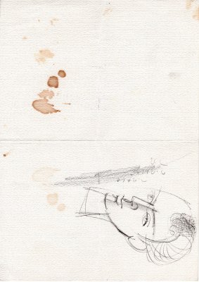 Kresby J. Baláže tužkou na silnějším papíru, několik nepřijatých návrhů na známky s motivem zvířat a razítka na FDC, na druhé straně kresba tužkou, z významné sbírky