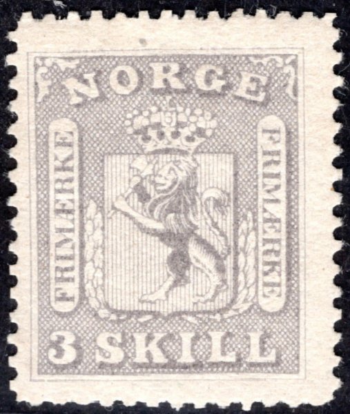 Norsko - Mi. 13, znak, sv. fialová 3 Sk ( zpochybněno odborníkem, bez záruky)