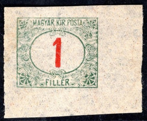 Maďarsko - Mi. P 36 ZT, krajová, nezoubkovaná, červená čísla 1 f