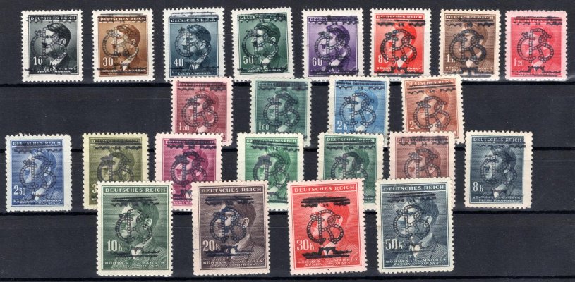 Alšovice u Železného Brodu - přetisk na známkách A.H., kompletní
