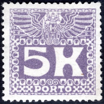 P 45, doplatní velká čísla, fialová 5 K