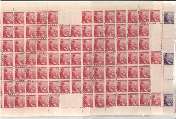 106 -7, PA (100), narozeniny Adolfa Hitlera , kompletní tiskové archy, lehká povolení perforace v okrajích
