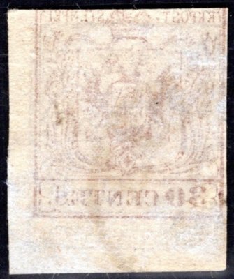 Lombardsko - Benátsko 4 X III, 30 Cents emise I, typ III archový obtisk, velmi vzácné 