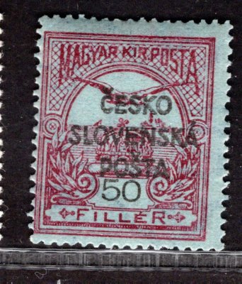RV N, Šrobárův přetisk, (Žilinské vydání), nevydaná, Turul, fialová 50 f , bez záruky 
