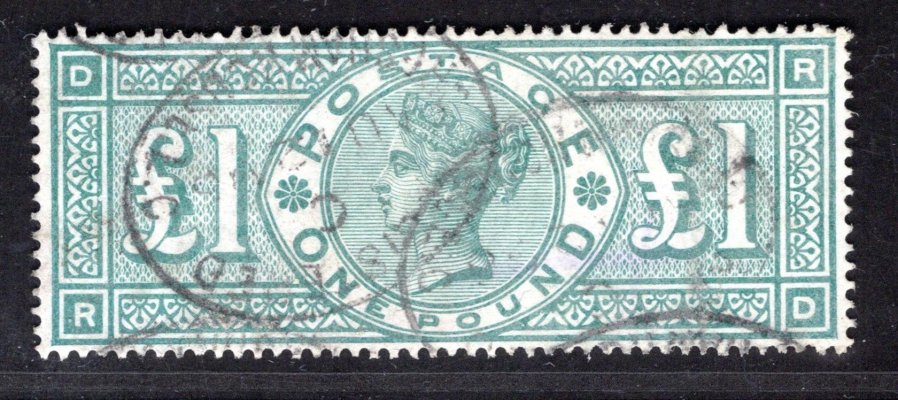 Anglie - Mi. 99 (SG 61), Viktorie, 1891, zelená 1 libra, hledaná známka