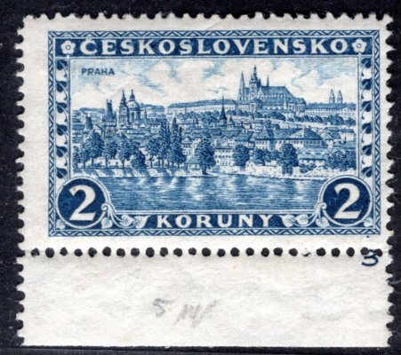 225x, P 6, papír pergamenový, Praha, Tatry, modrá 2 Kč, krajová s DČ 3, zk. Vrba