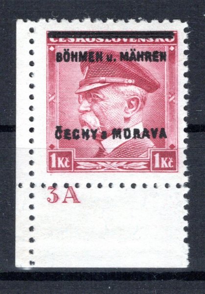 9, 1 Kč T.G.Masaryk - rohový kus Dč 3A