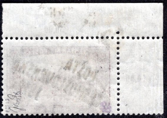 117, typ I, Parlament, levý horní rohový kus s počítadly, stopa po nálepce na okraji mimo známku. zk. Lešetický, Mrňák, Pofis, dekorativní