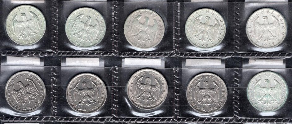 Německo, soubor mincí, zachovalost dle stavu, roky ex 1925 -1939